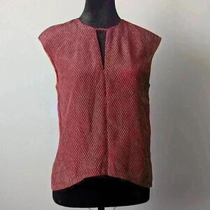 Armani Exchange Blouse -- Size XS -- Burgundy, Eyelet Detail Front, 100% Silk